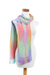Rayon scarf, 'Iridescent Rainbow Pastel' - Pastel Multi colour Guatemalan Scarf Hand Woven Bamboo (image p232322) thumbail