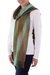 Rayon scarf, 'Iridescent Green Brown Pastels' - Bamboo fibre Hand Woven Scarf from Guatemala (image 2b) thumbail
