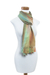 Rayon scarf, 'Iridescent Green Brown Pastels' - Bamboo fibre Hand Woven Scarf from Guatemala (image 2e) thumbail