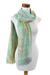 Rayon chenille scarf, 'Aqua Mist' - Maya Backstrap Handwoven Aqua Chenille Scarf (image 2d) thumbail