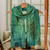 Rayon chenille scarf, 'Precious Teal' - Teal and Blue Backstrap Loom Rayon Chenille Scarf thumbail