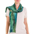 Rayon chenille scarf, 'Precious Teal' - Teal and Blue Backstrap Loom Woven Chenille Scarf (image 2b) thumbail