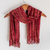 Rayon chenille scarf, 'Bright Berries' - Red Chenille Hand Woven Guatemalan Scarf thumbail
