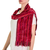 Rayon chenille scarf, 'Bright Berries' - Red Chenille Hand Woven Guatemalan Scarf (image 2b) thumbail