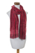 Rayon chenille scarf, 'Bright Berries' - Red Chenille Hand Woven Guatemalan Scarf (image 2e) thumbail