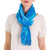 Rayon chenille scarf, 'Radiant Lagoon' - Blue Backstrap Loom Woven Chenille Scarf (image 2a) thumbail