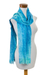 Rayon chenille scarf, 'Radiant Lagoon' - Blue Backstrap Loom Woven Chenille Scarf (image 2c) thumbail