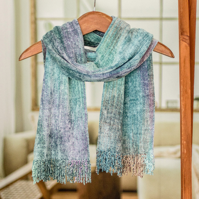 Rayon chenille scarf, Enchanted Sky