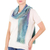 Rayon chenille scarf, 'Enchanted Sky' - Handwoven Mint and Aqua Rayon Chenille Scarf from Guatemala (image 2b) thumbail