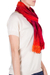 Rayon chenille scarf, 'Crimson Embrace' - Red and Burgundy Handwoven Bamboo Chenille Scarf (image 2b) thumbail