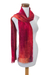 Rayon chenille scarf, 'Crimson Embrace' - Red and Burgundy Handwoven Bamboo Chenille Scarf (image 2c) thumbail