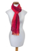 Rayon chenille scarf, 'Crimson Embrace' - Red and Burgundy Handwoven Rayon Chenille Scarf