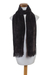 Rayon chenille scarf, 'Dark Night' - Black Bamboo Chenille Backstrap Loom Maya Scarf