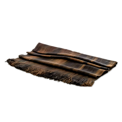 Rayon-Schal – Viskose-Schal, handgewebt in Erdtönen