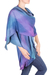 Rayon shawl, 'Blue Orchids' - Guatemalan Hand Woven Shawl in Blues and Orchids (image 2c) thumbail