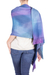 Rayon shawl, 'Blue Orchids' - Guatemalan Hand Woven Shawl in Blues and Orchids (image 2d) thumbail