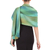 Rayon shawl, 'Peaceful' - Green and Turquoise Hand Woven Rayon Shawl (image 2c) thumbail