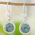 Medium green jade dangle earrings, 'Green Apple' - Medium Green Guatemalan Jade Sterling Silver Dangle Earrings (image 2) thumbail