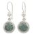 Medium green jade dangle earrings, 'Green Apple' - Medium Green Guatemalan Jade Sterling Silver Dangle Earrings thumbail