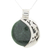 Jade pendant necklace, 'Green Quetzal Eclipse' - Eclipse Green Jade and Sterling Silver Pendant Necklace (image 2b) thumbail