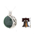 Jade pendant necklace, 'Green Quetzal Eclipse' - Eclipse Green Jade and Sterling Silver Pendant Necklace (image 2j) thumbail