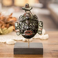 Jade mask, 'Maya King of Tikal' (small) - Classic Maya Replica Jade Mask from Tikal (Small)