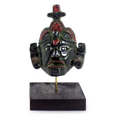 Jade mask, 'Maya King of Tikal' (small) - Classic Maya Replica Jade Mask from Tikal (Small)