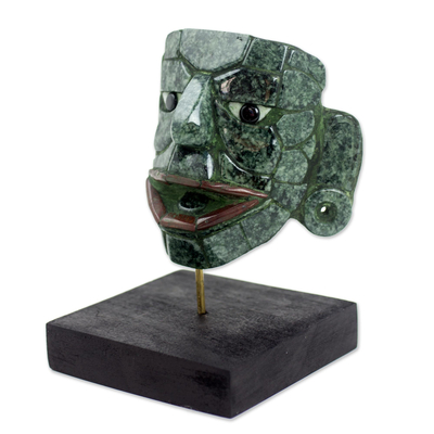 Jade mask, 'Maya Lord of El Naranjo' (7 inches) - Maya Archaeology Museum Replica Maya Jade Mask