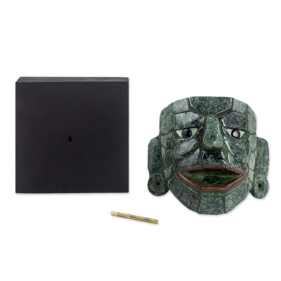 Máscara de jade, (7 pulgadas) - Réplica del museo de arqueología maya máscara de jade maya
