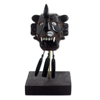 Jade mask, 'Zapotec Bat' - Hand Crafted Jade Zapotec Archaeological Replica Mask