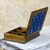 Wood and cotton tea box, 'San Martin Blue' - Alder Wood Tea Box with Blue Maya Handwoven Cotton Inset (image 2d) thumbail