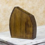 Wood decorative vase, 'Mountain' - Hand Crafted Guatemalan Alder Wood Decorative Vase