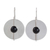 Onyx dangle earrings, 'Full Moons' - Round Hand Crafted Sterling Silver Earrings with Onyx (image 2a) thumbail