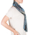 Bufanda de rayón - Bufanda hecha a mano de rayón con correa trasera en azul y gris