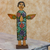 Escultura de madera, 'Ángel curativo' - Escultura de ángel cristiano de madera de pino rústica tallada a mano