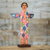 Wood sculpture, 'Angel of Peace' - Artisan Crafted Antiqued Pinewood Angel Sculpture thumbail