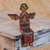 Holzstatuette - Guatemaltekische Kunsthandwerker-Skulptur aus Kiefernholz mit sitzendem Engel