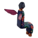 Wood sculpture, 'Angel of Purity II' - Shelf Top Artisan Crafted Pinewood Angel Sculpture Statuette