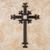cruz de hierro forjado - Cruz de pared de hierro forjado negro artesanal hecha a mano en Guatemala