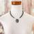 Dark green jade pendant necklace, 'Maya Elegance' - Dark Green Jade Pendant Necklace with Sterling Silver (image 2c) thumbail