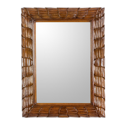 Artisan Crafted Sustainable Wood Wall Mirror from Guatemala