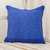 Cotton cushion cover, 'Sky Diamonds' - Diamond Texture Maya Handwoven Blue Cotton Cushion Cover
