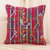 Cotton cushion cover, 'Red Birds in Corn' - Multicolor Cotton Maya Backstrap Loom Woven Cushion Cover