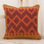 Cotton cushion cover, 'Traditional Symmetry' - Maya Backstrap Loom Woven Earth Tone Cotton Cushion Cover (image 2) thumbail