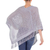 Cotton poncho, 'Grey Lattice' - Natural and Upcycled Cotton Grey Poncho Woven By Hand (image 2c) thumbail