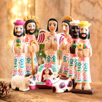 Wood nativity scene, 'Holy Gifts' (set of 10) - 10-piece Nativity Scene Hand-carved Wood from Guatemala