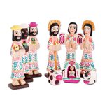 Wood nativity scene, 'Holy Gifts' (set of 10) - 10-piece Nativity Scene Hand-carved Wood from Guatemala