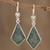 Jade dangle earrings, 'Jungle Pyramids' - Jade Earrings with Sterling Silver Settings from Guatemala (image 2) thumbail