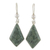 Jade dangle earrings, 'Jungle Pyramids' - Jade Earrings with Sterling Silver Settings from Guatemala thumbail