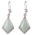 Hellgrüne Jade-Ohrhänger - Geometrische Ohrringe aus sehr hellgrüner Jade in Sterlingsilber